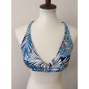 Bleu Rod Beattie Swim Bikini Top X Back Tropical Blue Swimwear
